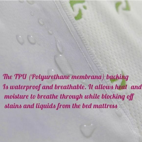 Waterproof Mattress Protector And Pillowcase Breathable Bamboo Jacquard Set Twin - Picture 8 of 11